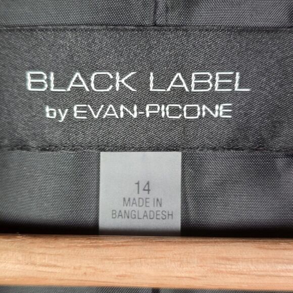Black Label by Evan Picone Black Blazer Size 14 Career Open Front - Picture 3 of 14